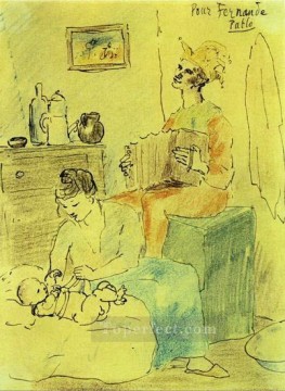 jester don juan de austria Painting - Jester's Family 1905 Pablo Picasso